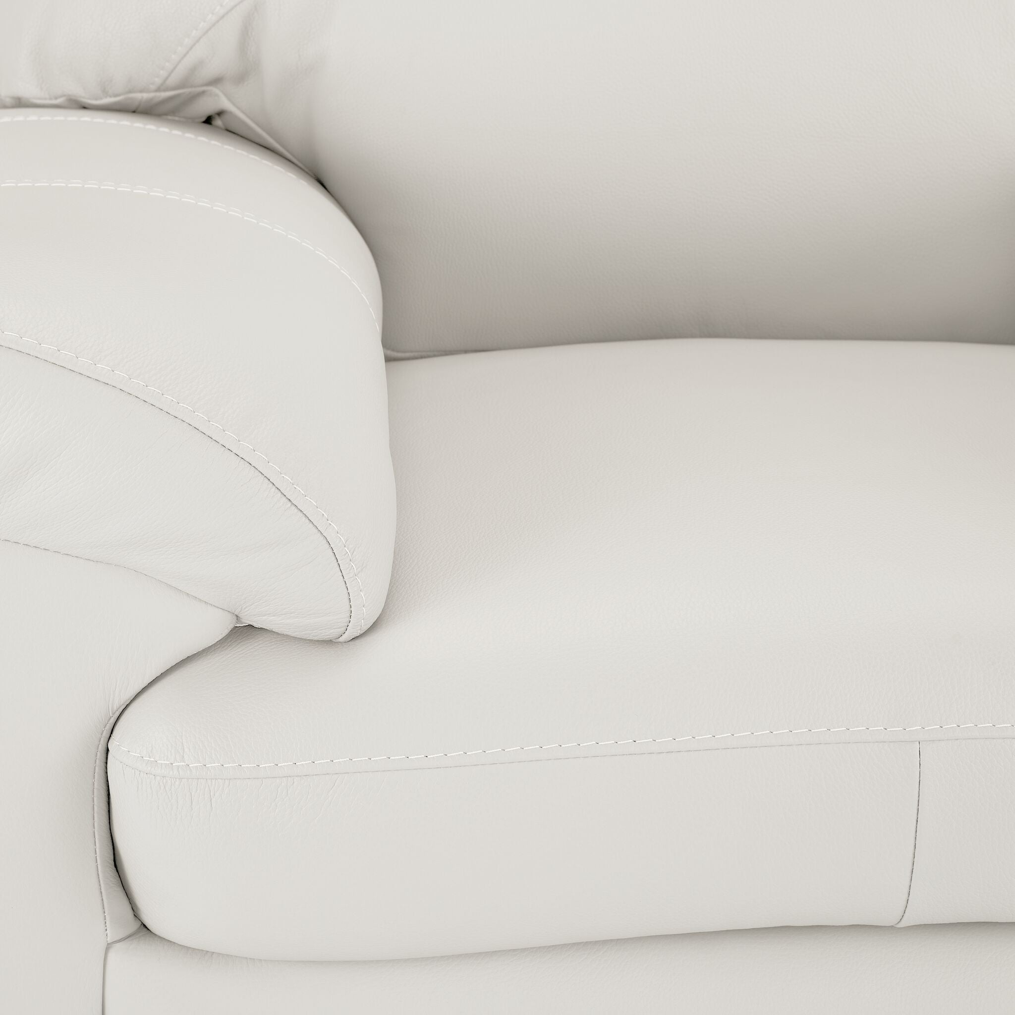 Raphael Leather Sofa, Loveseat and Chair Set - Silver Grey