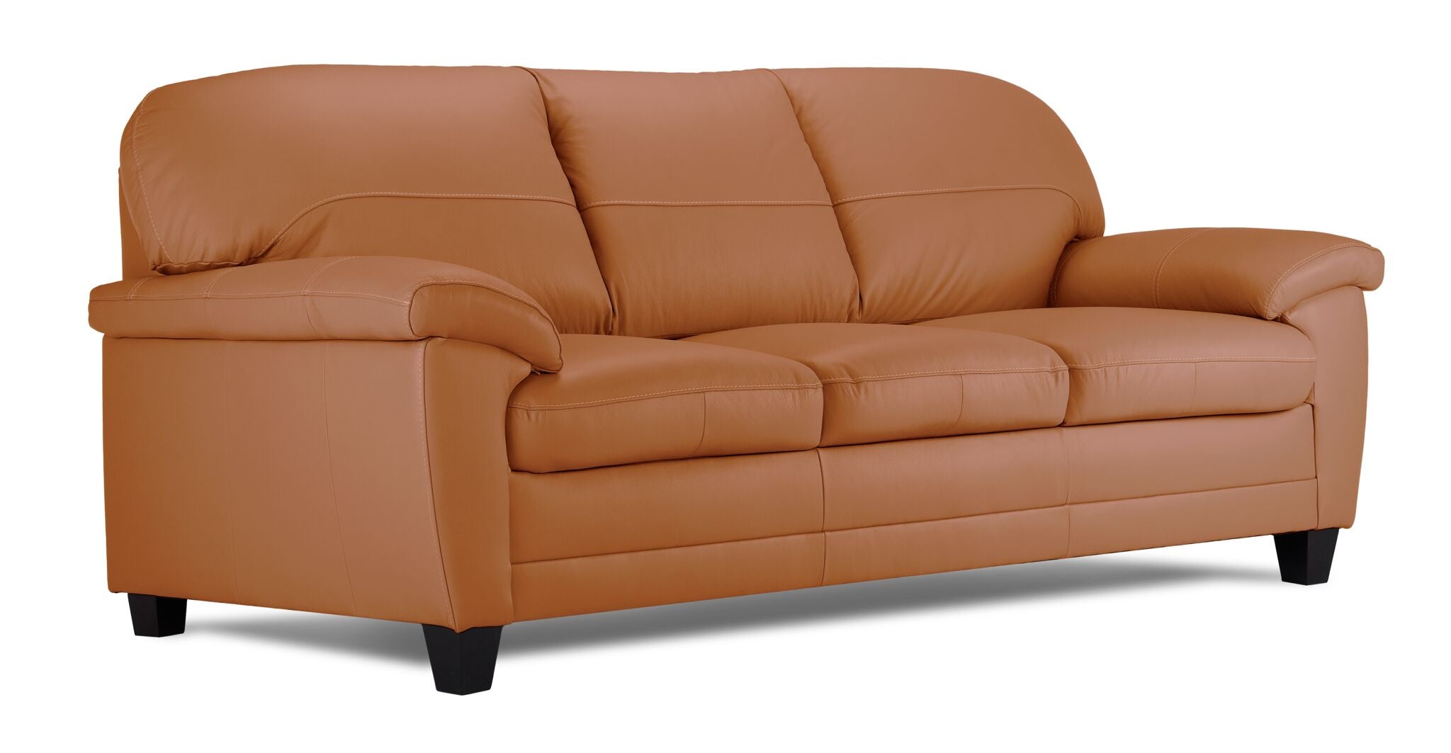 Raphael Leather Sofa and Loveseat Set- Saddle