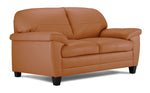 Raphael Leather Loveseat - Saddle