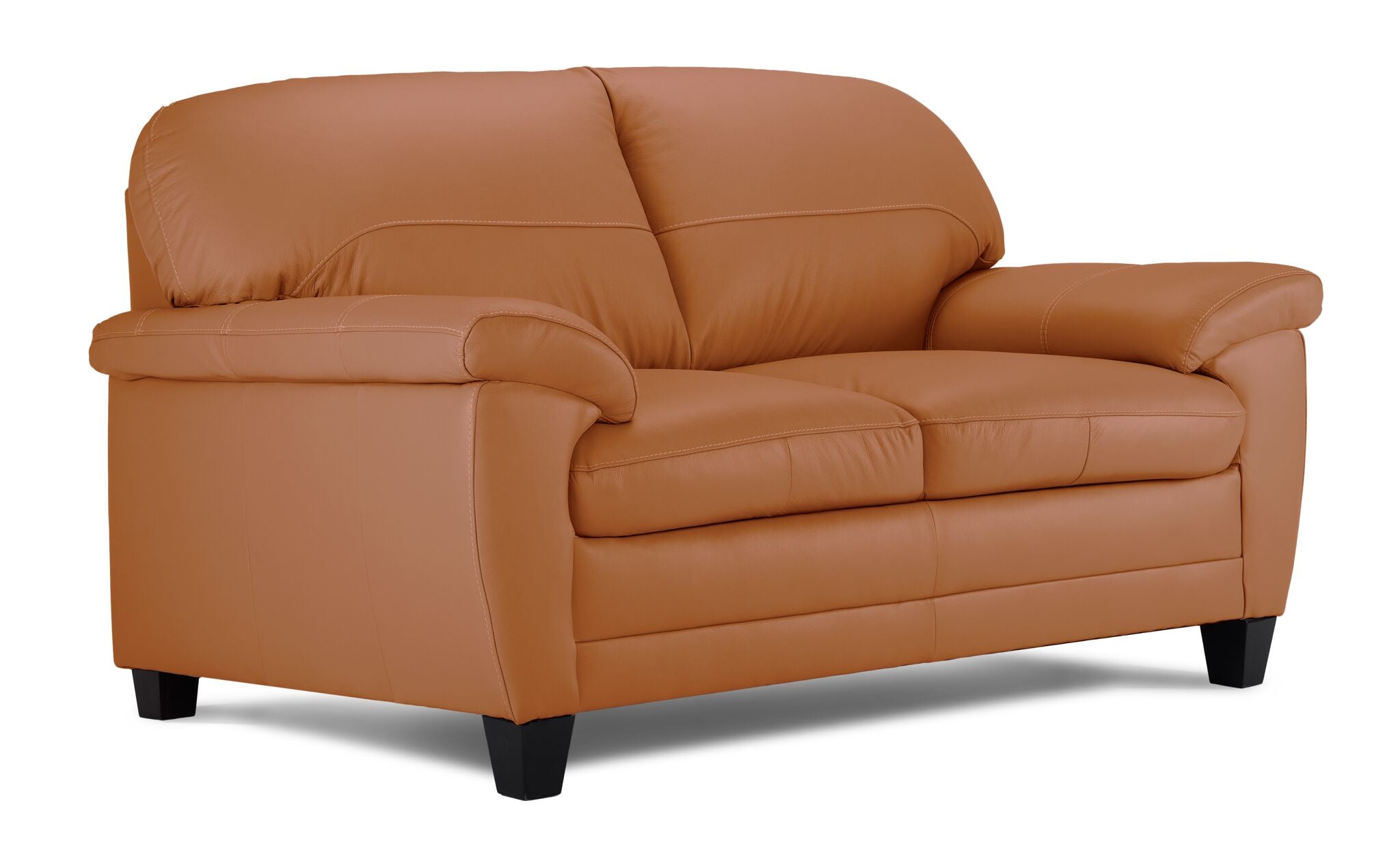 Raphael Leather Sofa, Loveseat and Chair Set- Saddle