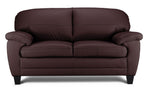 Raphael Leather Loveseat - Mocha