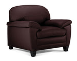 Raphael Leather Sofa, Loveseat and Chair Set - Mocha