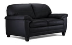 Raphael Leather Sofa and Loveseat Set - Raven