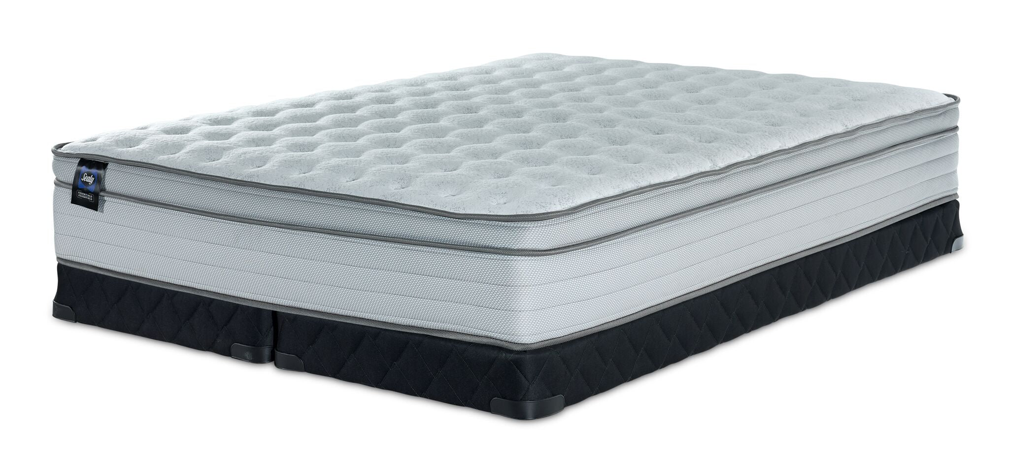 Sealy® Essentials Remy II Firm Eurotop Queen Mattress and Low-Profile Split Boxspring