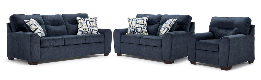 Mackay Sofa, Loveseat and Chair Set - Blue