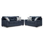 Mackay Sofa and Loveseat Set - Blue