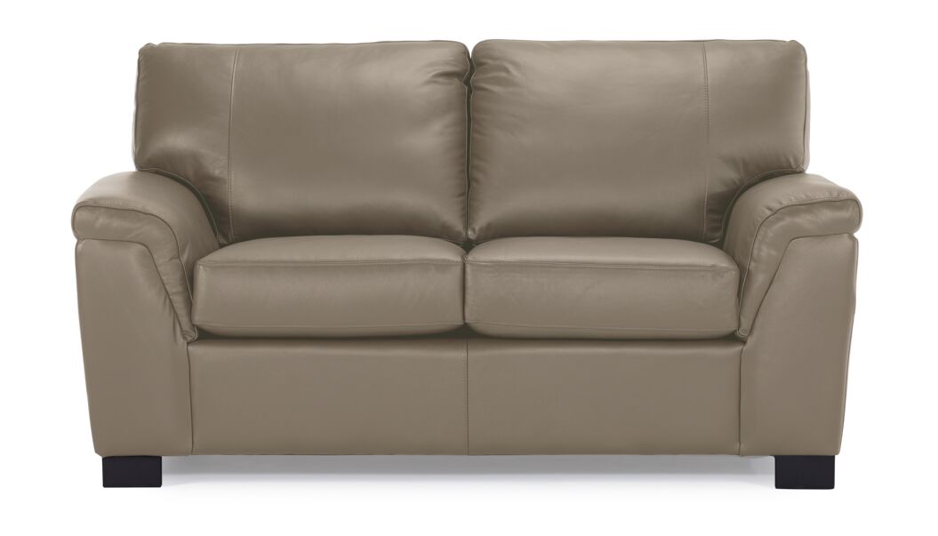Reynolds Leather Loveseat - Grey