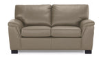 Reynolds Leather Loveseat - Grey
