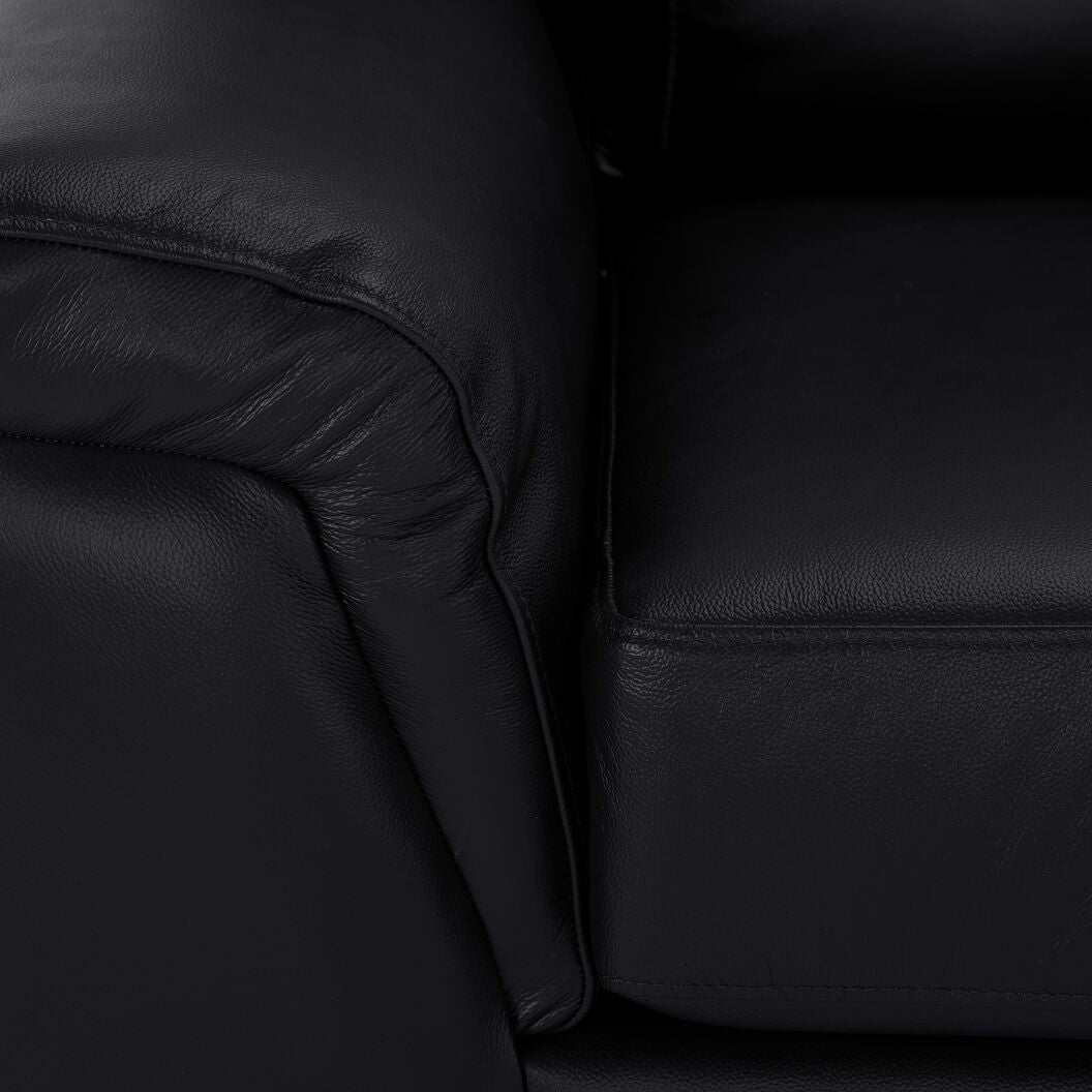 Reynolds Leather Sofa and Loveseat Set - Black