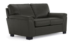 Reynolds Leather Sofa and Loveseat Set - Dark Grey