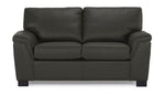 Reynolds Leather Loveseat - Dark Grey