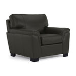 Reynolds Leather Sofa and Chair Set - Dark Grey