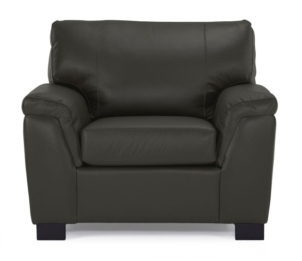 Reynolds Leather Chair - Dark Grey