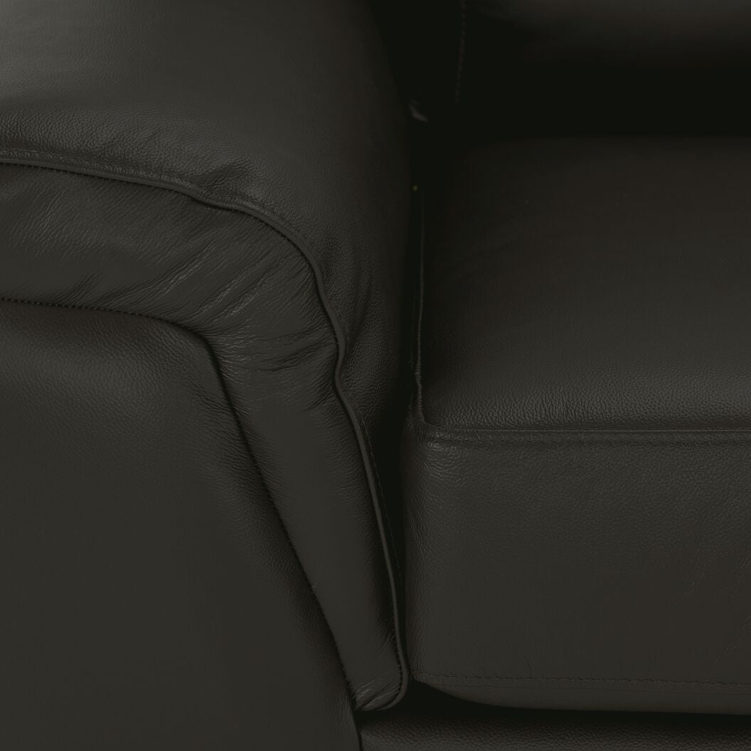 Reynolds Leather Loveseat - Dark Grey