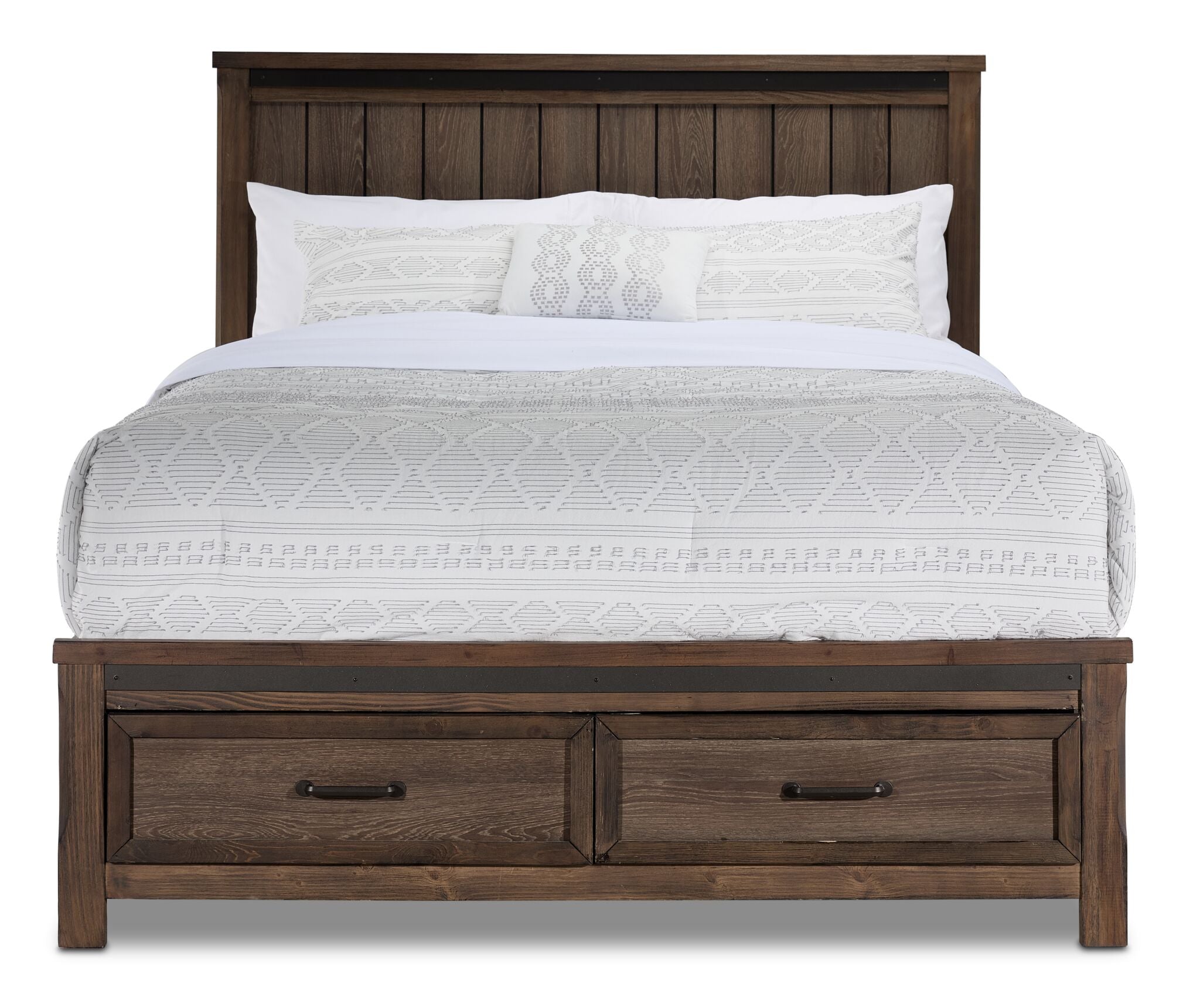 Rossco 3-Piece Queen Storage Bed - Rustic Oak