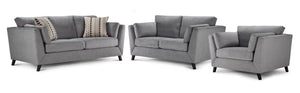 Rothko Ens. Sofa, causeuse et fauteuil – gris pâle