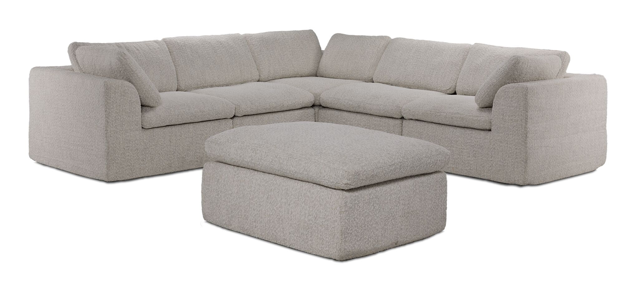 Bliss Modular 5-Piece Sectional with Ottoman - Beige