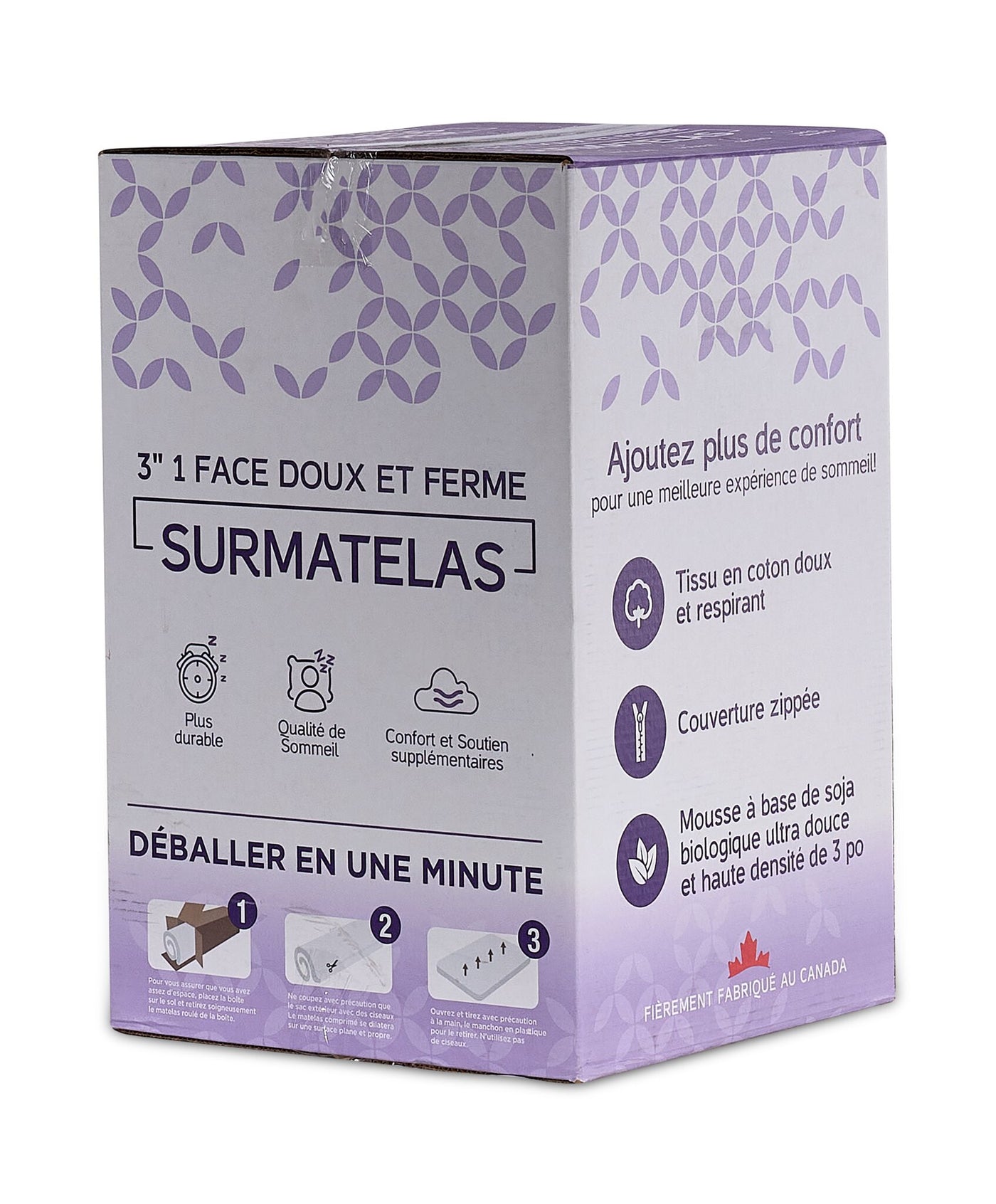 So Sleepy 3" One-Sided Soft and Firm Full Mattress Topper