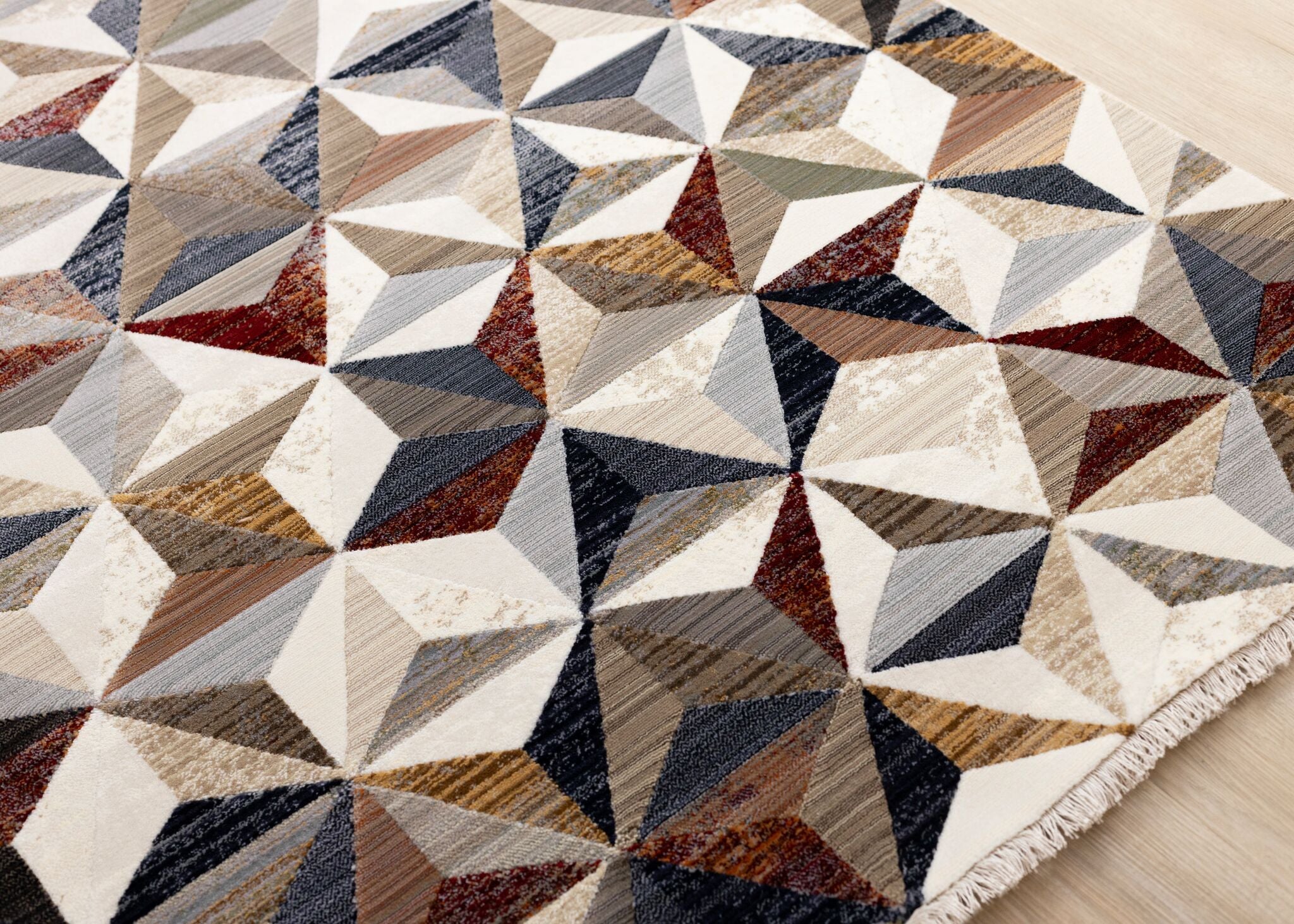 Sierra Prism 5'3" x 7'10" Geometric Star Area Rug - Cream