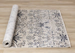 Midnight Garden 5'3" x 7'10" Ornate Leaf Pattern Area Rug - Cream