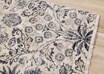 Midnight Garden 5'3" x 7'10" Ornate Leaf Pattern Area Rug - Cream