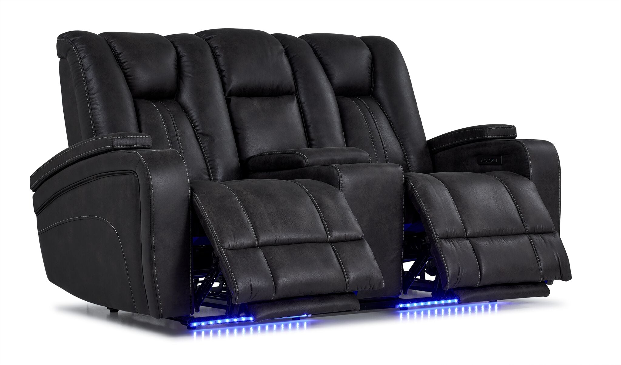 San Antonio Dual Power Reclining Loveseat with Console - Grey