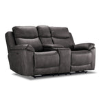Santa Fe Power Reclining Loveseat with Console - Graphite