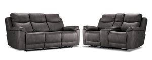 Santa Fe Ens. Sofa et causeuse inclinables électriques - graphite