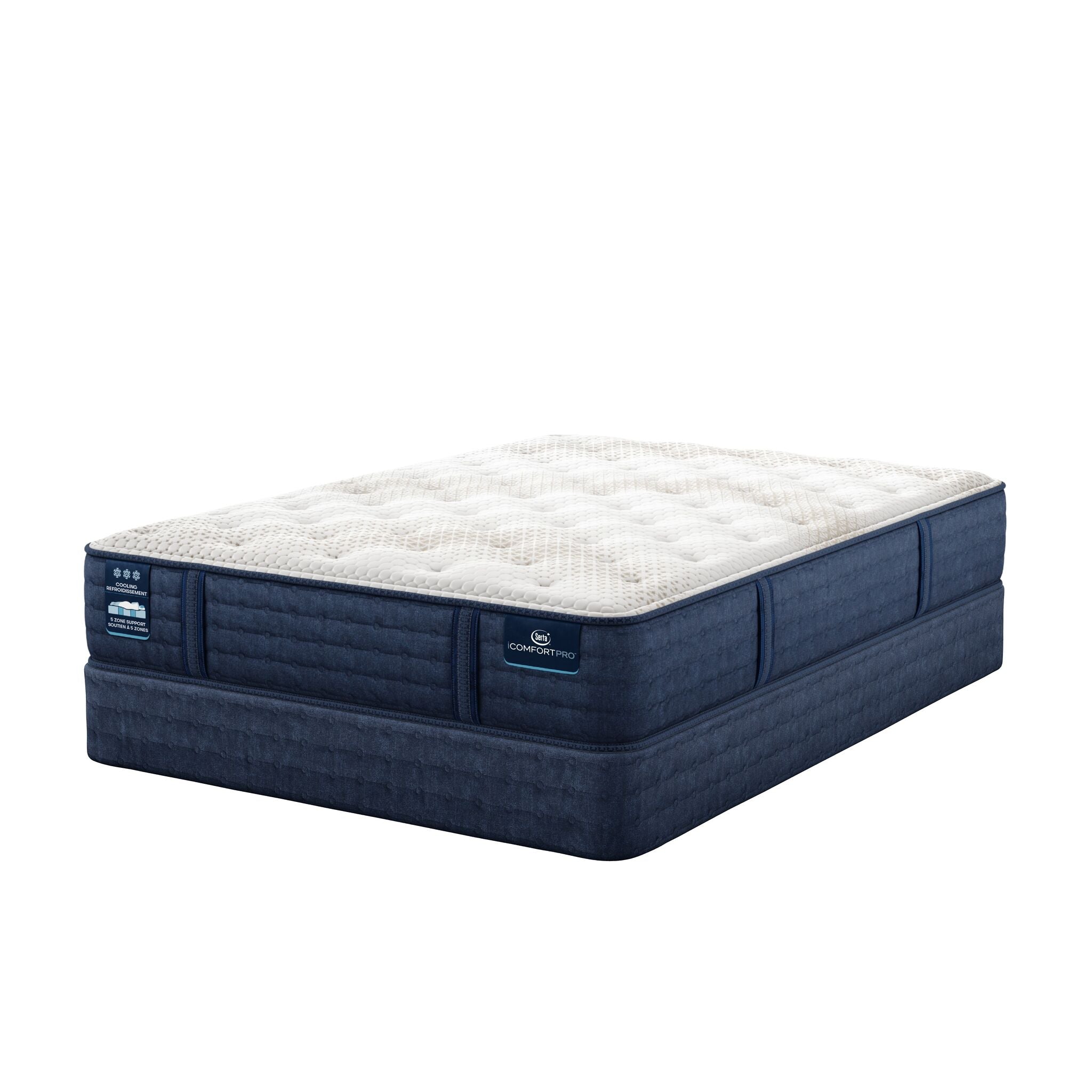 Serta iComfort PRO Scotland Plush Queen Mattress and Split Boxspring Set