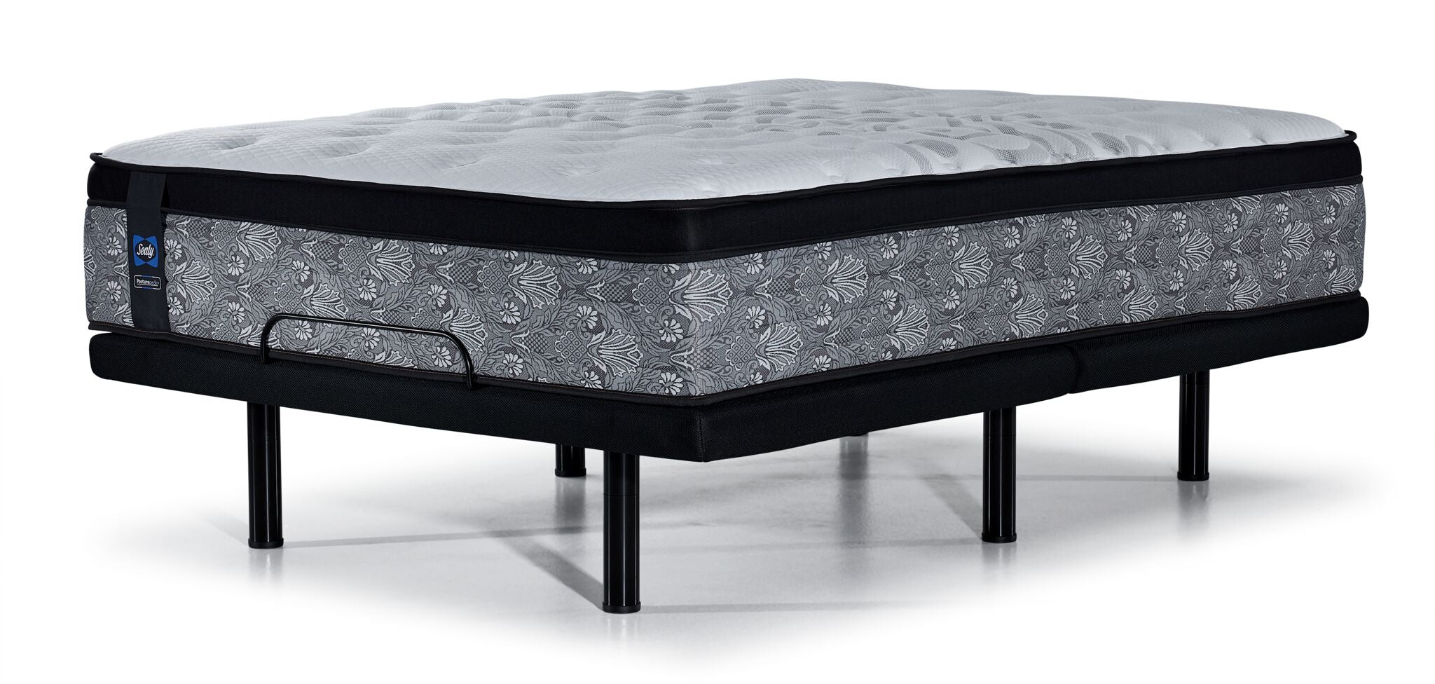 Sealy Posturepedic® Correct Comfort III Firm Eurotop King Mattress and L2 Motion Pro Adjustable Base