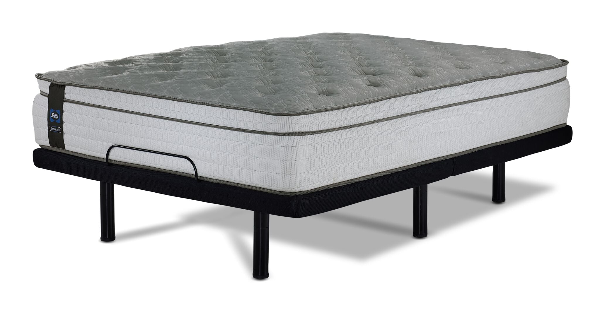 Sealy Posturepedic® Correct Comfort 5 Medium Eurotop Queen Mattress and L2 Motion Pro Adjustable Base