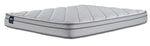 Sealy Essentials Kairo Medium Euro Top Twin mattress with quilted white top and grey piped sides