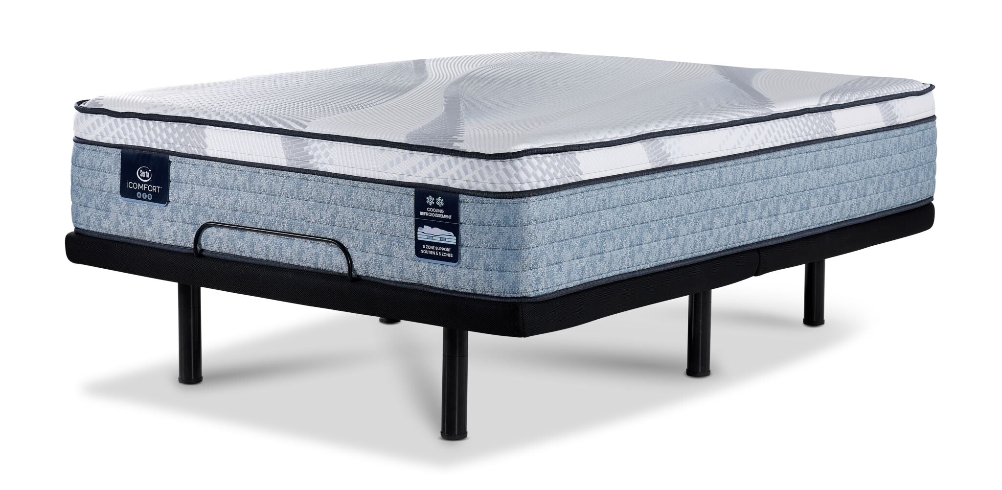 Serta iComfort® AIR 4 Plush Euro Top 14" Queen Mattress and L2 Motion Pro Adjustable Base