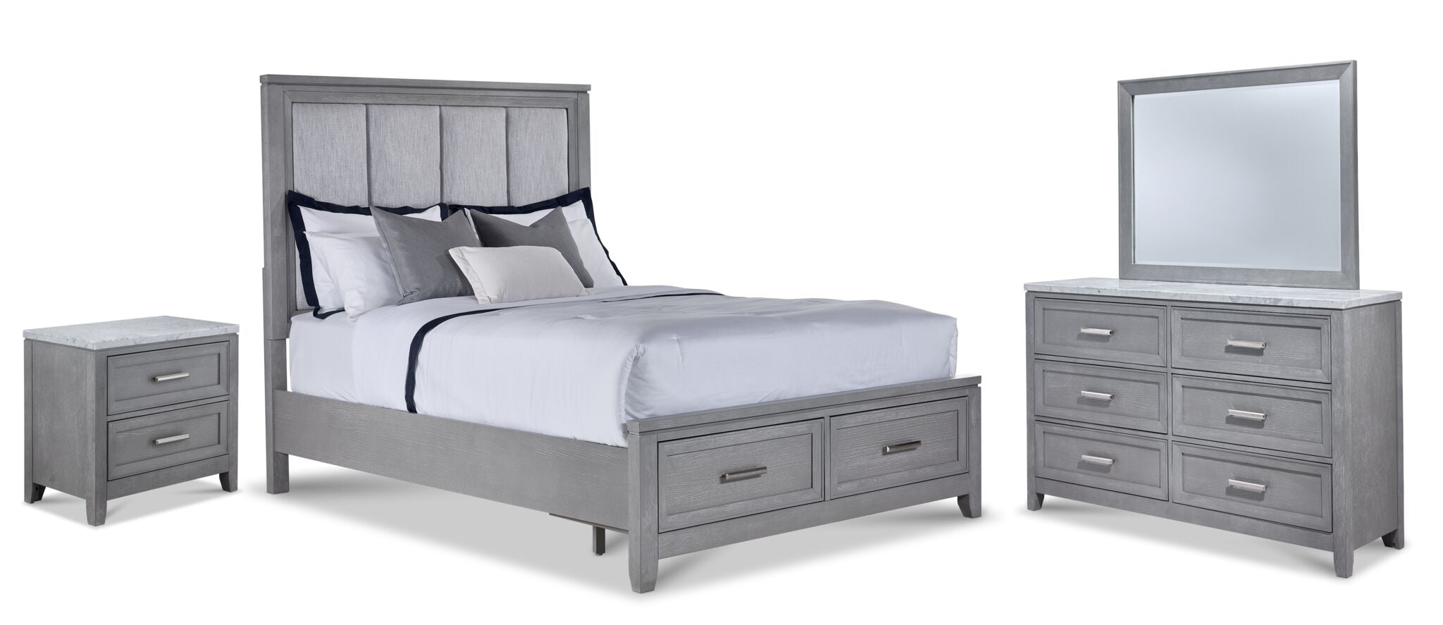 Silverstone 6 - Piece King Storage Bedroom Package - Mist Grey