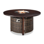 Solstice 2-Piece Outdoor Round Fire Table - Antique Brown