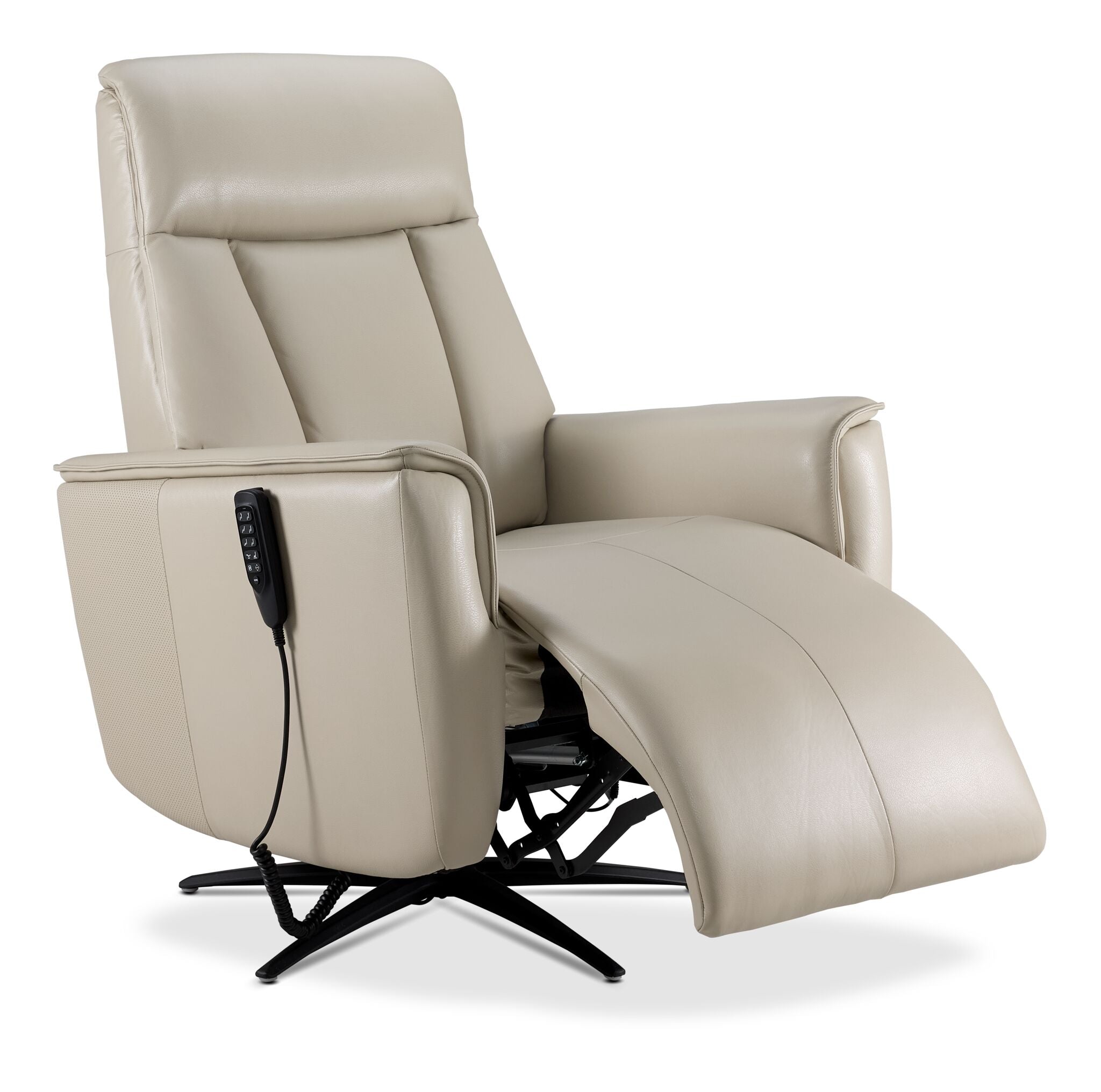 In Harmony - Sorrento Leather Dual Power Recliner - Cream