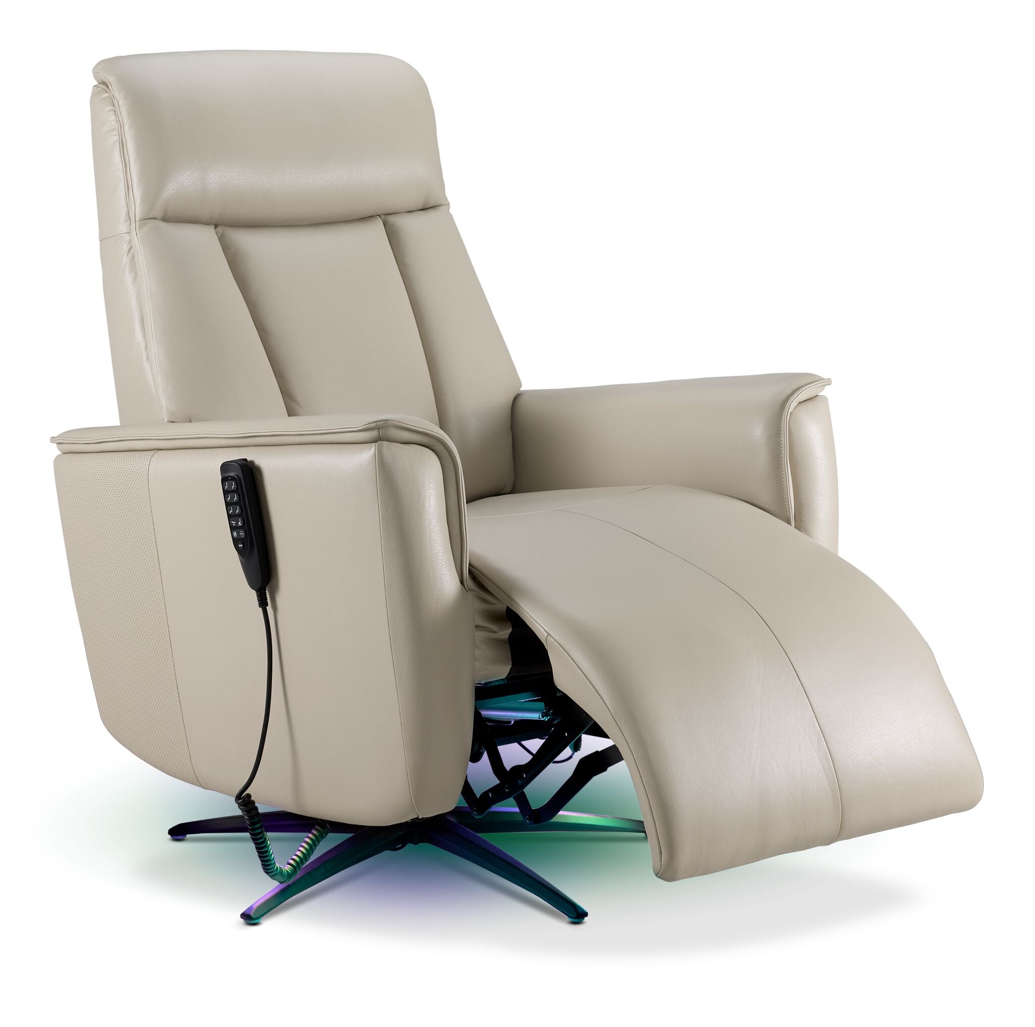 In Harmony - Sorrento Leather Dual Power Recliner - Cream