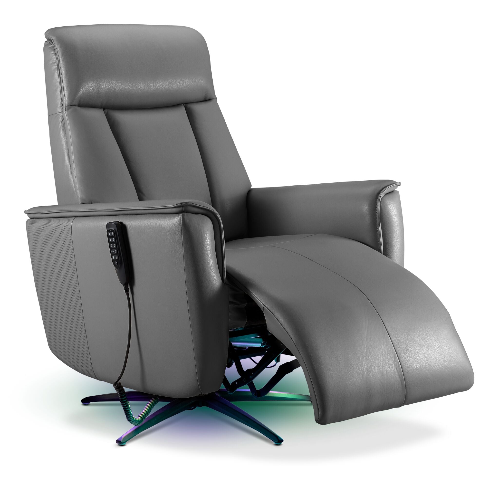 In Harmony - Sorrento Leather Dual Power Recliner - Grey
