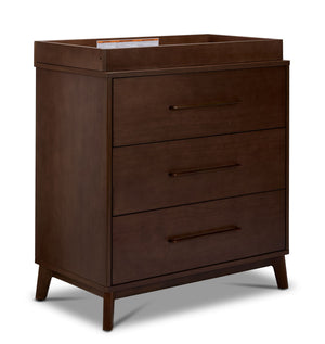 Delta Children Spencer Bureau 3 tiroirs avec dessus à langer – brun teck