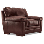 Stampede Leather Sofa, Loveseat and Chair Set - Hazelnut