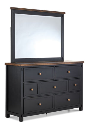 Stormy Ridge Bureau 7 tiroirs - noir ardoise, chicorée