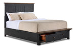 Stormy Ridge 3 - Piece King Storage Bed - Slate Black, Chicory