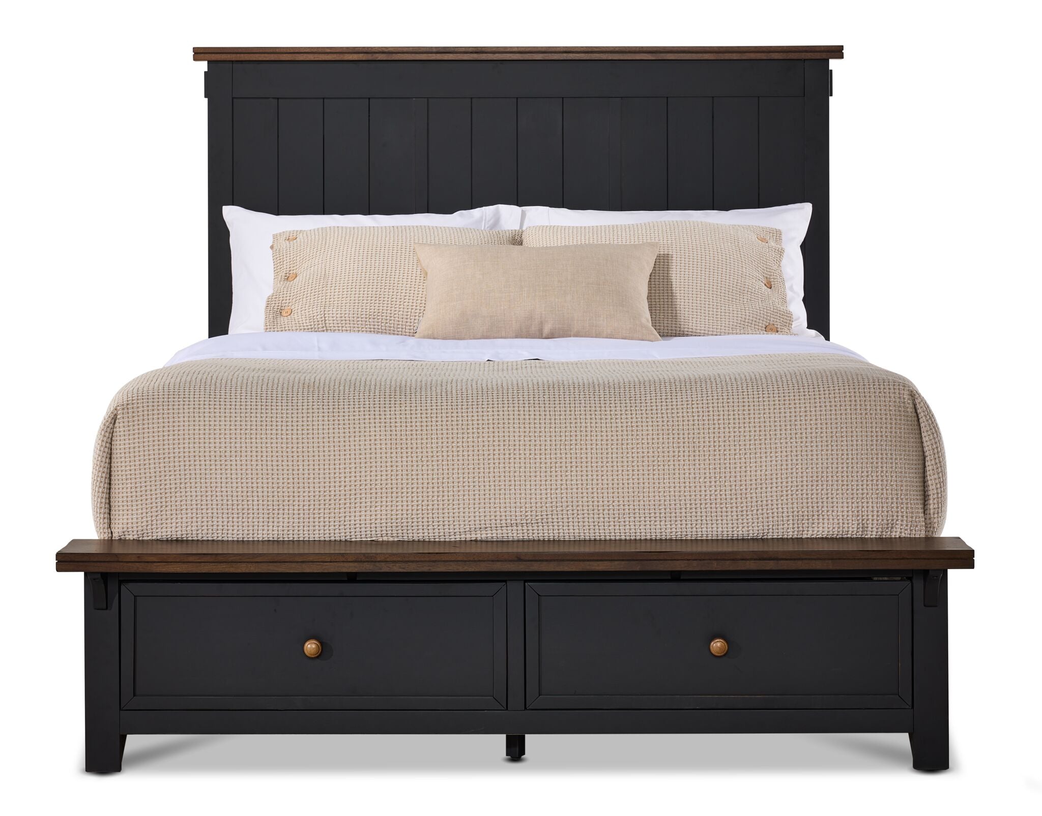 Stormy Ridge 3 - Piece Queen Storage Bed - Slate Black, Chicory