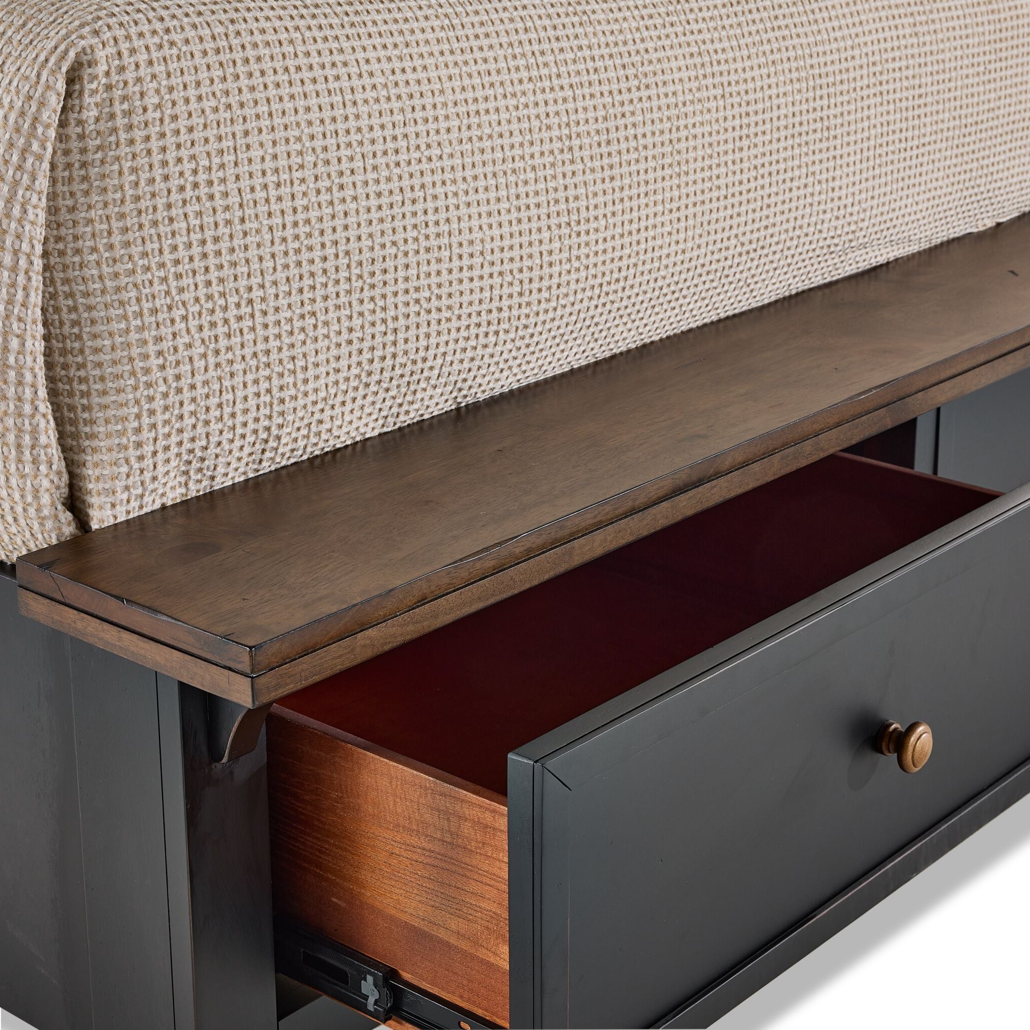 Stormy Ridge 3 - Piece Queen Storage Bed - Slate Black, Chicory