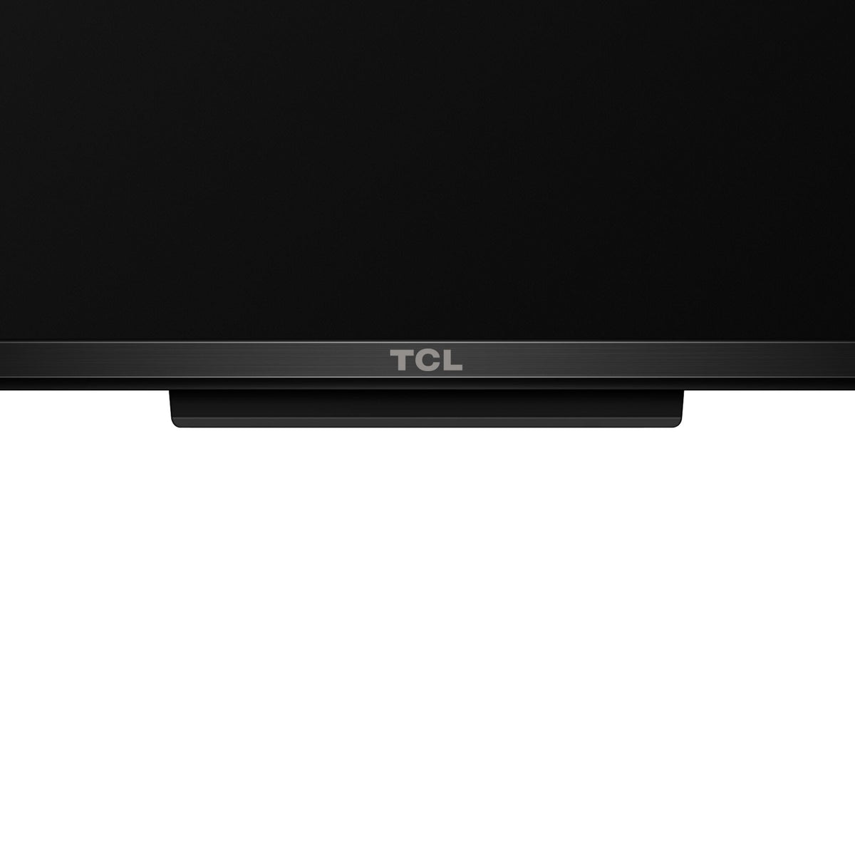 Close-up of bottom bezel showing subtle TCL logo