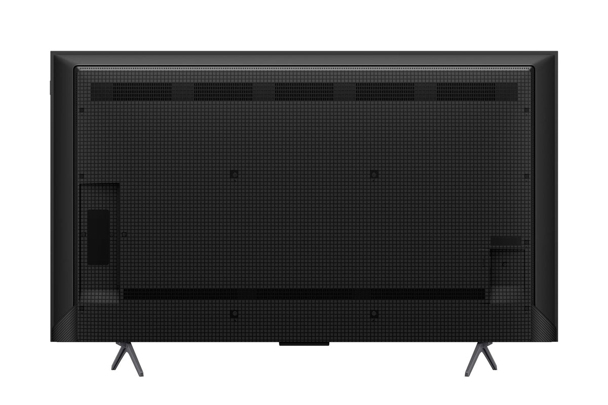 Back view of TCL 50-inch 4K Smart TV showing textured back panel and stand feet
