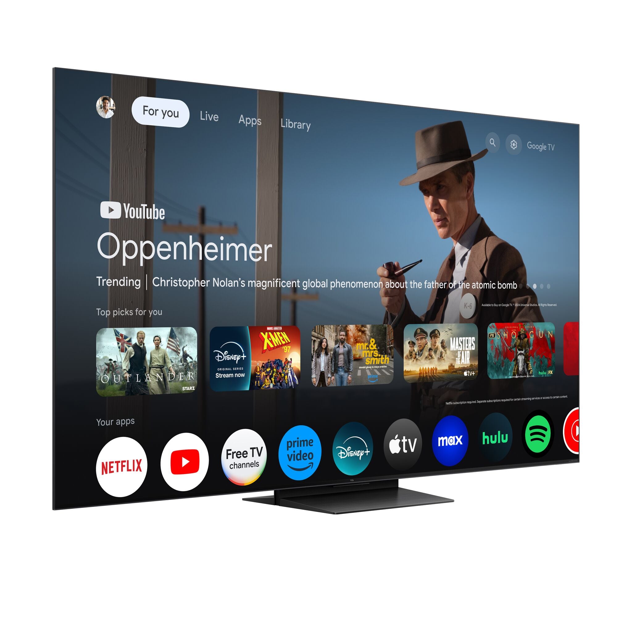 TCL 85" QM7K Series 4K UHD HDR QD-Mini LED Smart TV with Google TV – 85QM7K