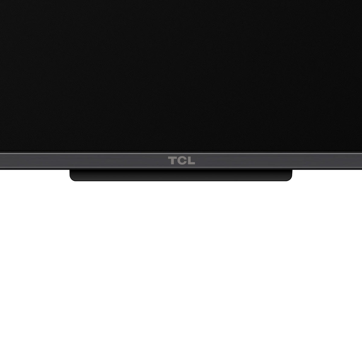 Close-up of bottom bezel showing subtle TCL logo