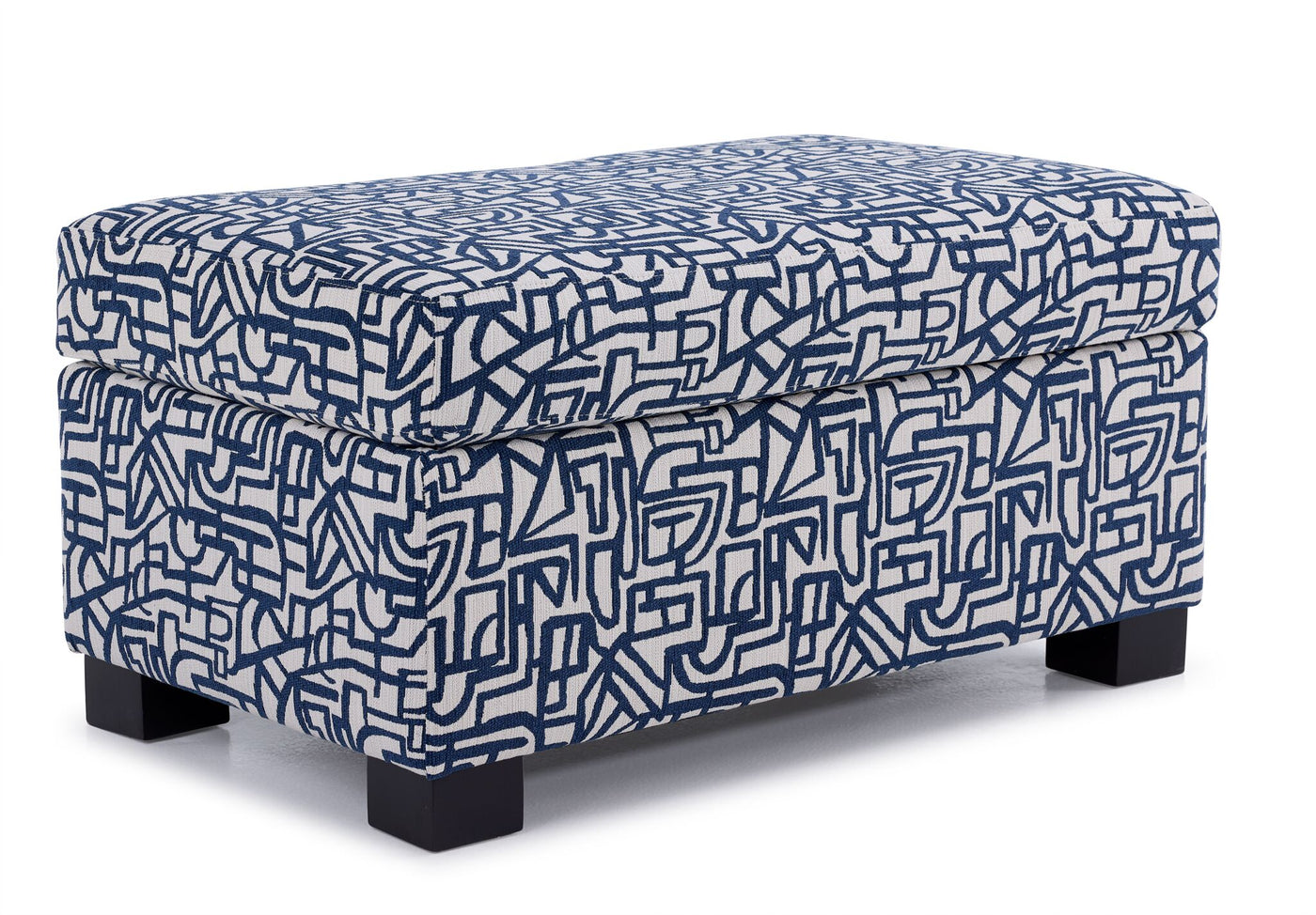 Tami Rectangular Accent Ottoman - Dark Blue