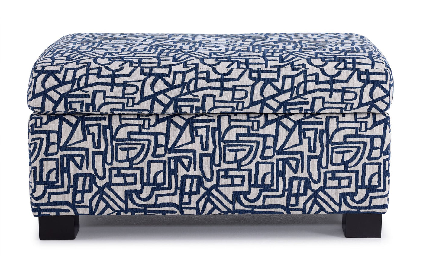 Tami Rectangular Accent Ottoman - Dark Blue